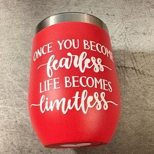 Red Insulated Tumbler with Inspirational Quote